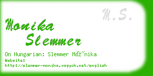 monika slemmer business card